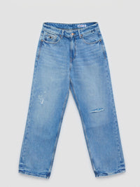 Men Ikemen Jeans Loose Fit Light Blue Low Rise