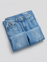 Men Ikemen Jeans Loose Fit Light Blue Low Rise