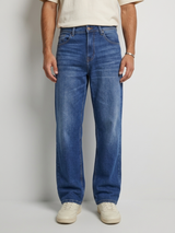 Men Ikemen Jeans Loose Fit Dark Blue Low Rise