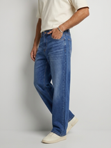 Men Ikemen Jeans Loose Fit Dark Blue Low Rise