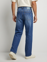 Men Ikemen Jeans Loose Fit Dark Blue Low Rise