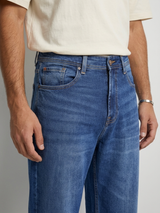 Men Ikemen Jeans Loose Fit Dark Blue Low Rise