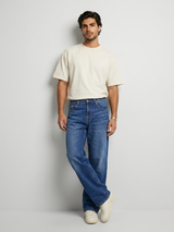 Men Ikemen Jeans Loose Fit Dark Blue Low Rise