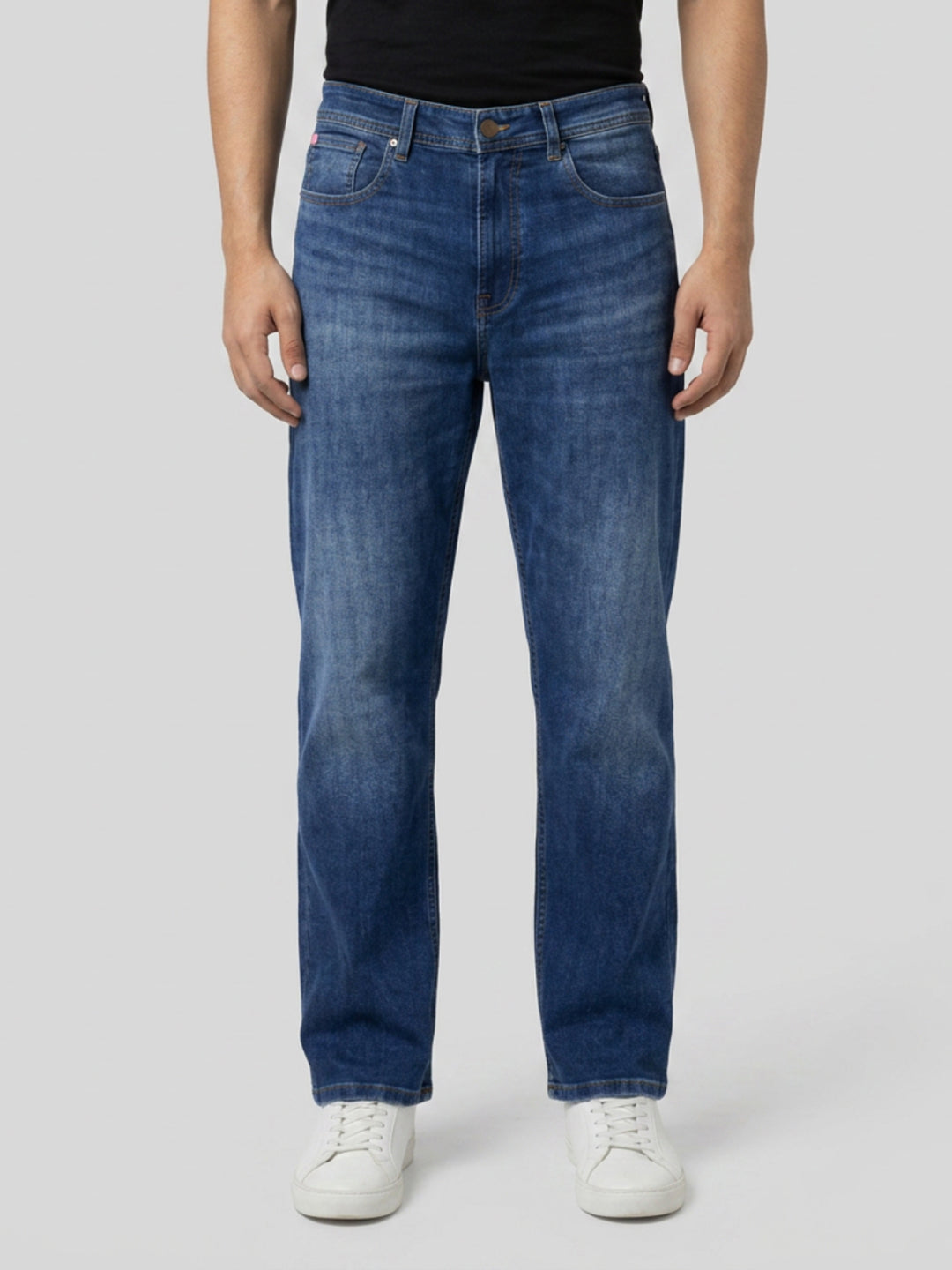 Men Ikemen Jeans Loose Fit Dark Blue Low Rise