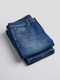 Men Ikemen Jeans Loose Fit Dark Blue Low Rise
