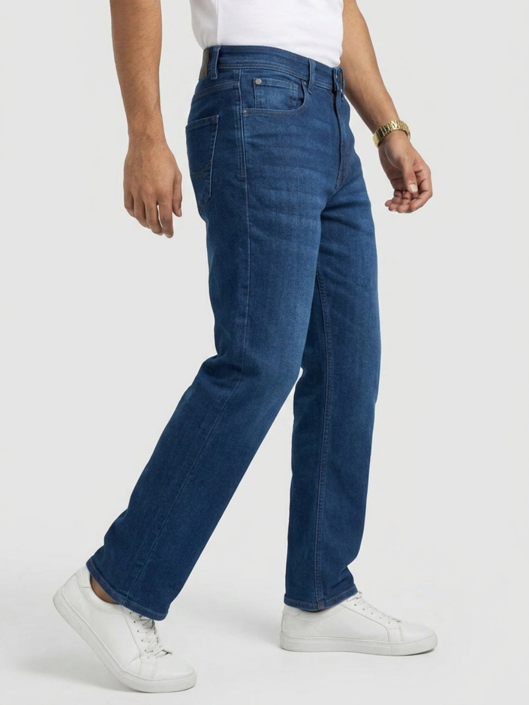 Men Ikemen Jeans Loose Fit Dark Blue Low Rise