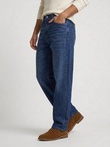 Men Ikemen Jeans Loose Fit Dark Blue Low Rise