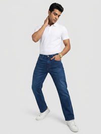 Men Ikemen Jeans Loose Fit Dark Blue Low Rise