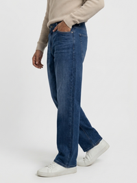 Men Ikemen Jeans Loose Fit Dark Blue Low Rise