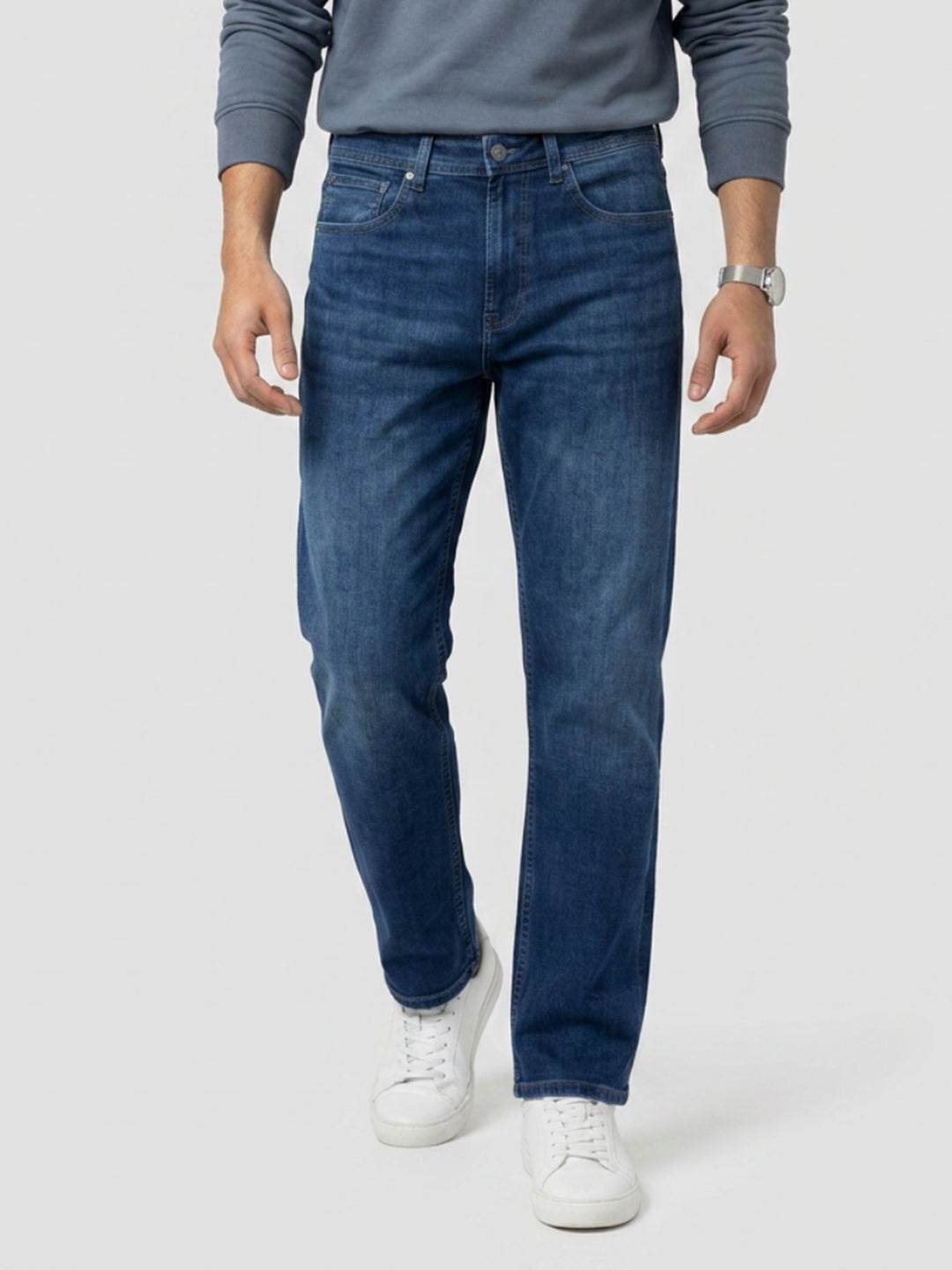 Men Ikemen Jeans Loose Fit Dark Blue Low Rise