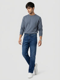 Men Ikemen Jeans Loose Fit Dark Blue Low Rise