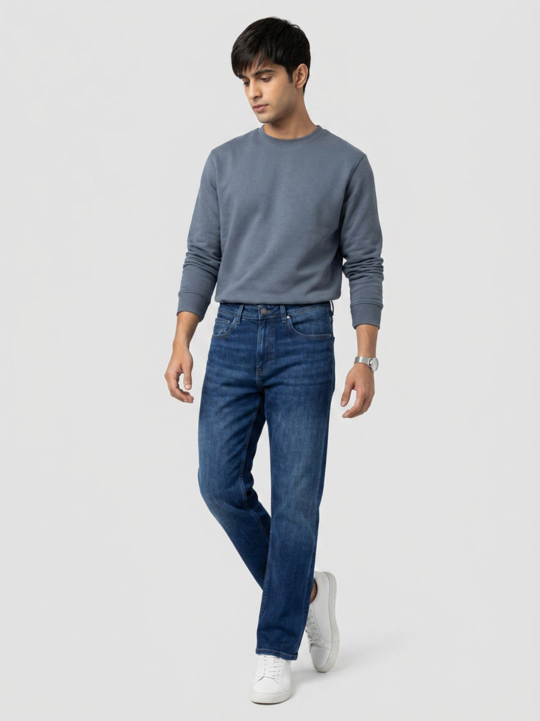 Men Ikemen Jeans Loose Fit Dark Blue Low Rise