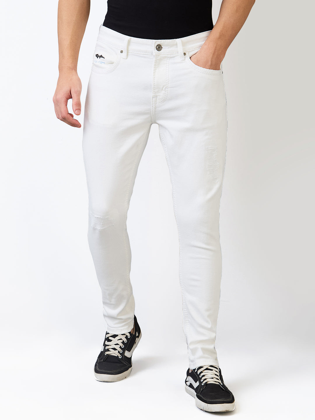 Spykar Slim Fit Mid Rise Cotton Stretch Jeans For Men
