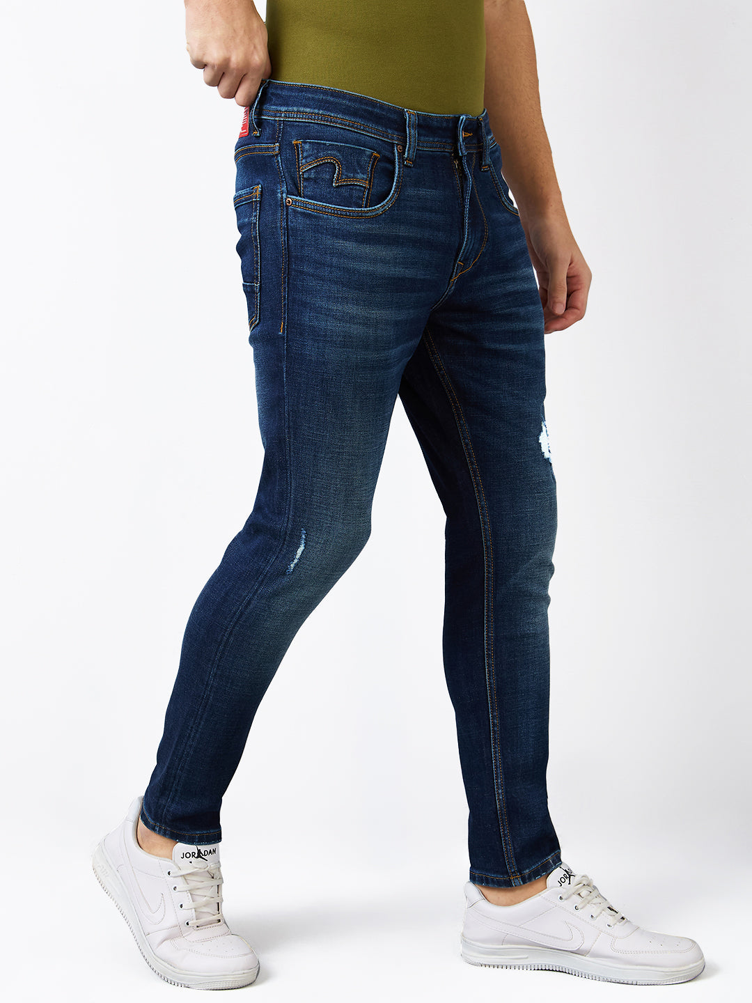 Spykar Slim Fit Mid Rise Cotton Stretch Jeans For Men