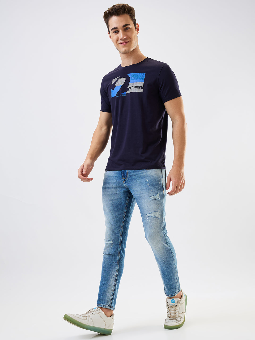 Spykar Slim Fit Mid Rise Cotton Stretch Jeans For Men