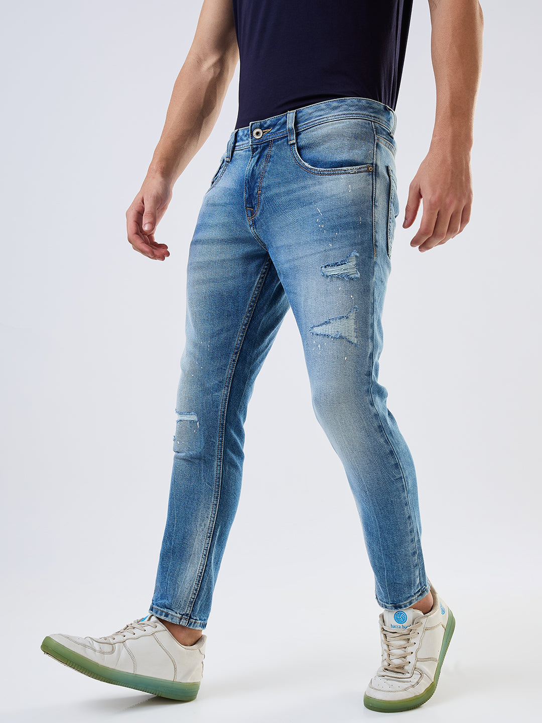 Spykar Slim Fit Mid Rise Cotton Stretch Jeans For Men