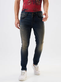 Men Jeans Slim Fit Blue Mid Rise
