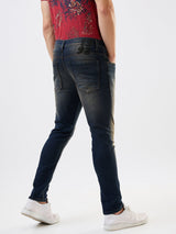 Men Jeans Slim Fit Blue Mid Rise