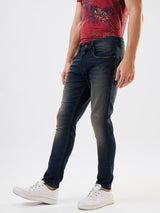 Men Jeans Slim Fit Blue Mid Rise