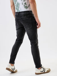 Men Jeans Slim Fit Black Mid Rise