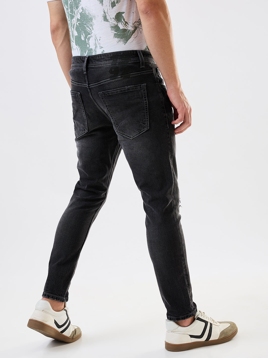 Men Jeans Slim Fit Black Mid Rise