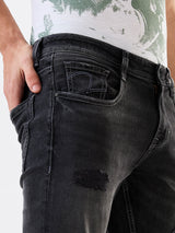Men Jeans Slim Fit Black Mid Rise