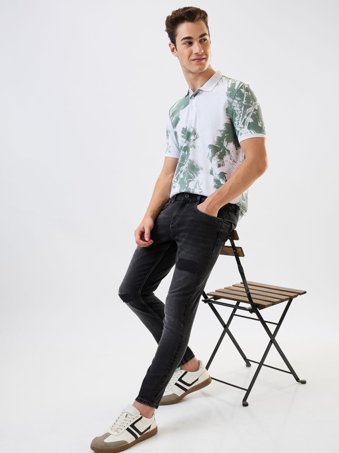 Men Jeans Slim Fit Black Mid Rise