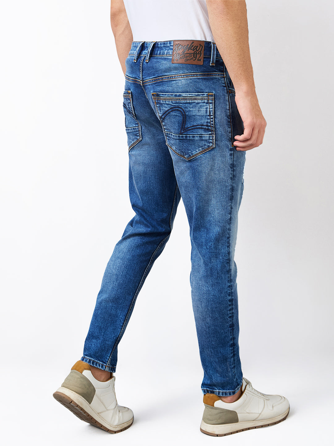 Spykar Slim Fit Mid Rise Cotton Stretch Jeans For Men