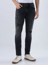 Men Jeans Slim Fit Black Mid Rise