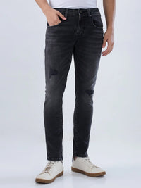 Men Jeans Slim Fit Black Mid Rise