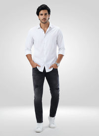 Men Jeans Slim Fit Black Mid Rise