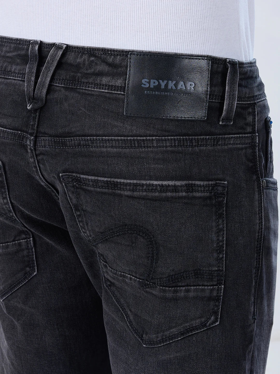 Men Jeans Slim Fit Black Mid Rise