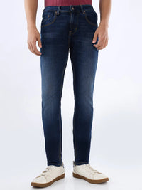 Men Kano Jeans Slim Fit Dark Blue Mid Rise
