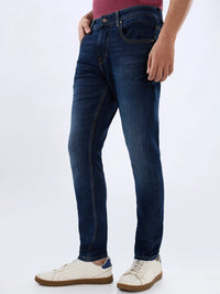 Men Kano Jeans Slim Fit Dark Blue Mid Rise