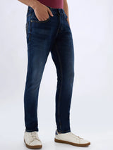Men Kano Jeans Slim Fit Dark Blue Mid Rise