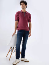 Men Kano Jeans Slim Fit Dark Blue Mid Rise