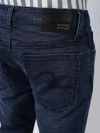 Men Jeans Slim Fit Dark Blue Mid Rise