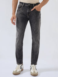Men Kano Jeans Slim Fit Black Mid Rise