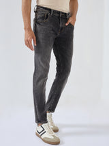 Men Kano Jeans Slim Fit Black Mid Rise
