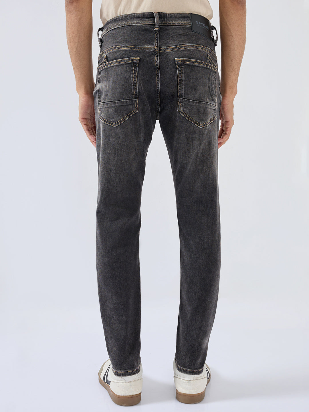 Men Kano Jeans Slim Fit Black Mid Rise