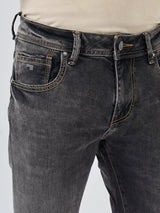 Men Kano Jeans Slim Fit Black Mid Rise