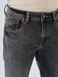 Men Kano Jeans Slim Fit Black Mid Rise