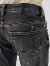 Men Kano Jeans Slim Fit Black Mid Rise