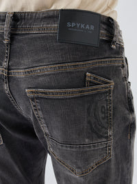 Men Kano Jeans Slim Fit Black Mid Rise