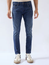 Men Kano Jeans Slim Fit Dark Blue Mid Rise