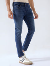 Men Kano Jeans Slim Fit Dark Blue Mid Rise