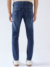 Men Kano Jeans Slim Fit Dark Blue Mid Rise
