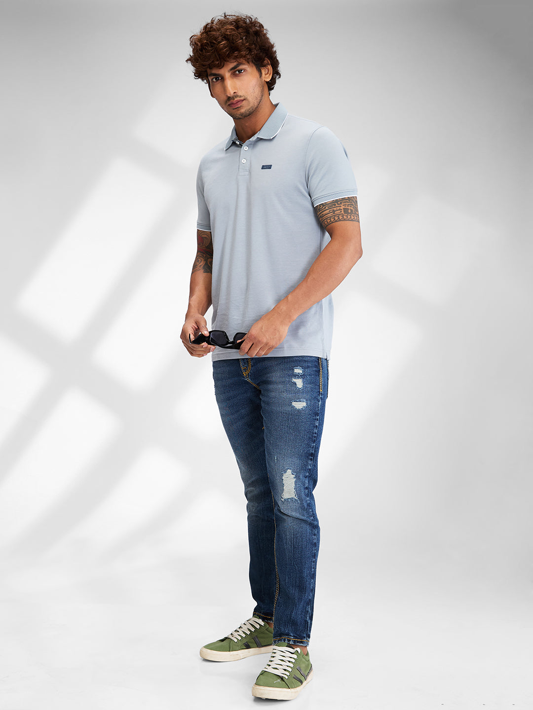 Spykar Blue Slim Fit Mid Rise Jeans For Men