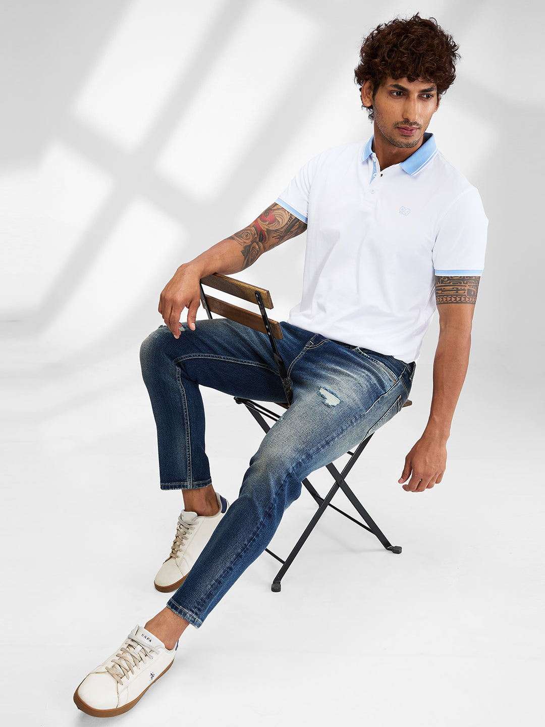 Spykar Blue Slim Fit Mid Rise Jeans For Men