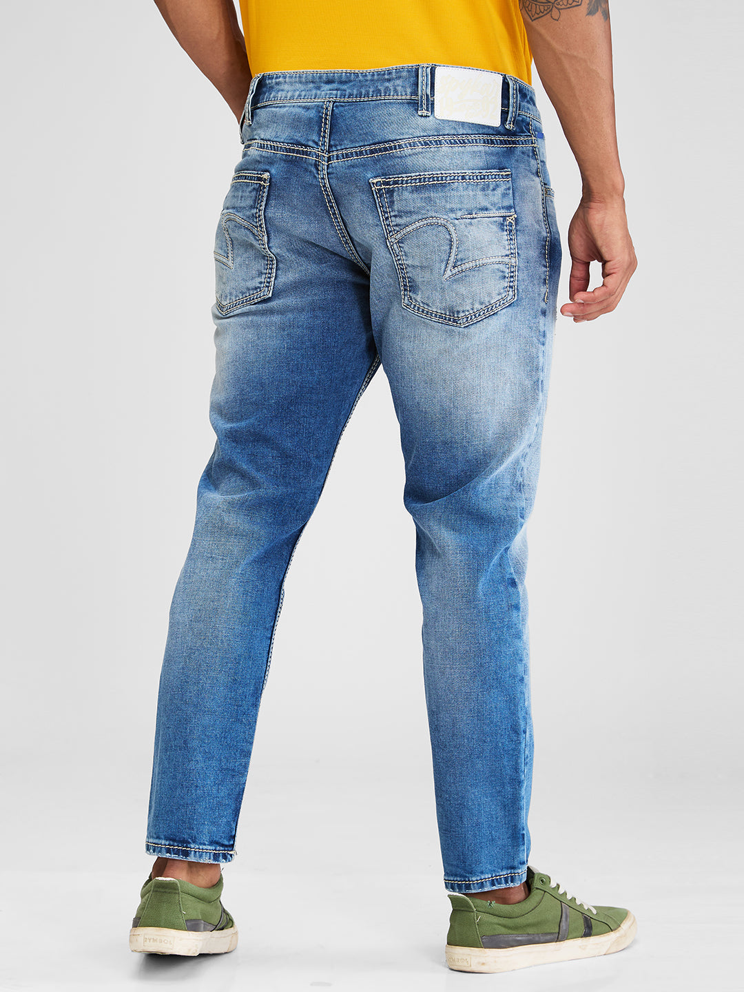 Spykar Blue Slim Fit Mid Rise Jeans For Men